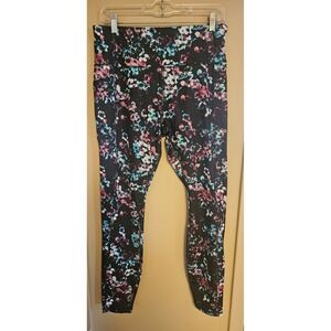 Avia‎ Floral Print Leggings High Waist Activewear Athletic Pants L